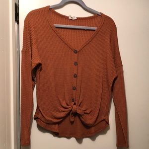 Burnt orange long sleeve top